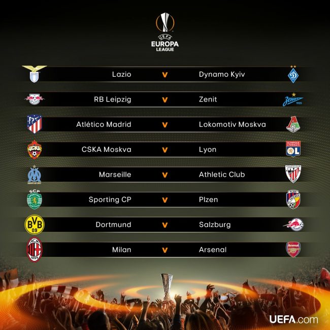 Sorteggi Europa League: Lazio-Dinamo Kiev e Milan-Arsenal