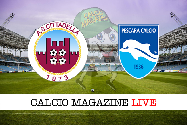 Cittadella - Pescara 2-0, il tabellino