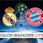 Real Madrid Bayern Monaco cronaca diretta risultato tempo reale