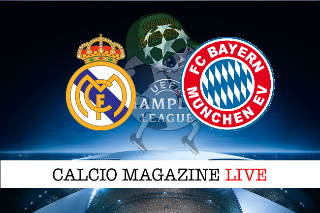 Real Madrid Bayern Monaco cronaca diretta risultato tempo reale