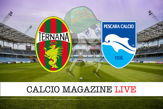 Ternana - Pescara 0-3, il tabellino