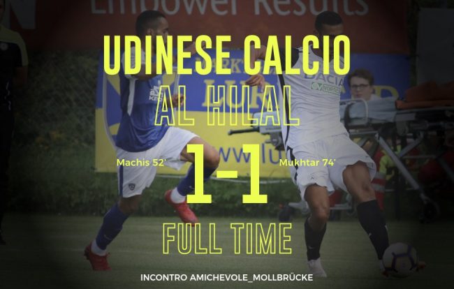 Udinese-Al Hilal 1-1, il tabellino: Mukhtar risponde a Machis