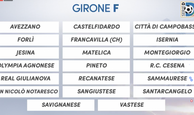 Serie D 2018/2019 - Il calendario completo del Girone F