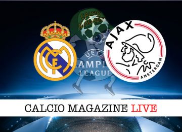 Real Madrid Ajax cronaca diretta live risultato in tempo reale