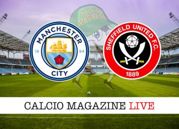 Manchester City Sheffield United cronaca diretta live risultato in tempo reale