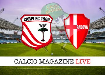 Carpi Padova cronaca diretta live risultato in tempo reale