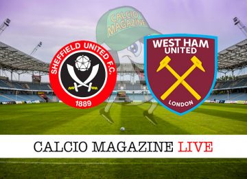 Sheffield United West Ham cronaca diretta live risultato in tempo reale