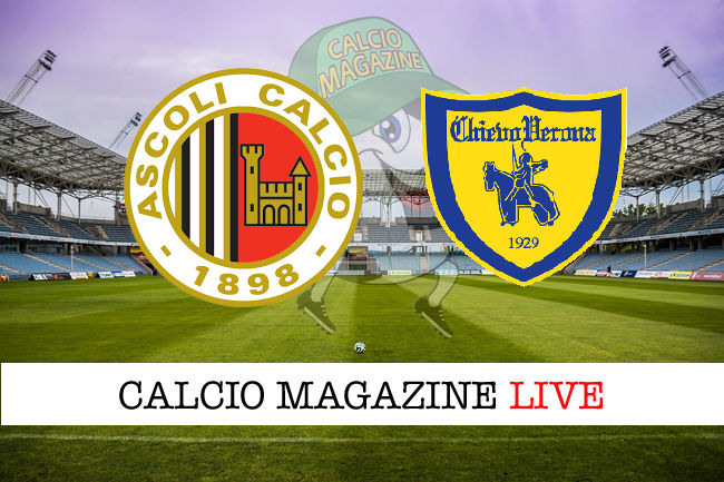 Diretta Ascoli-Chievo: risultato in tempo reale, tabellino