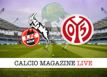 Colonia Mainz-05 cronaca diretta live risultato in tempo reale