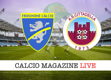 Frosinone Cittadella cronaca diretta live risultato in tempo reale