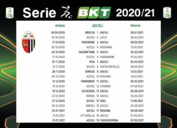 Calendario Ascoli 2020/2021