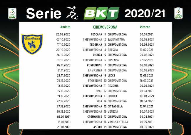 Calendario ChievoVerona 2020/2021: tutte le partite