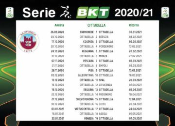 Calendario Cittadella 2020/2021: tutte le partite