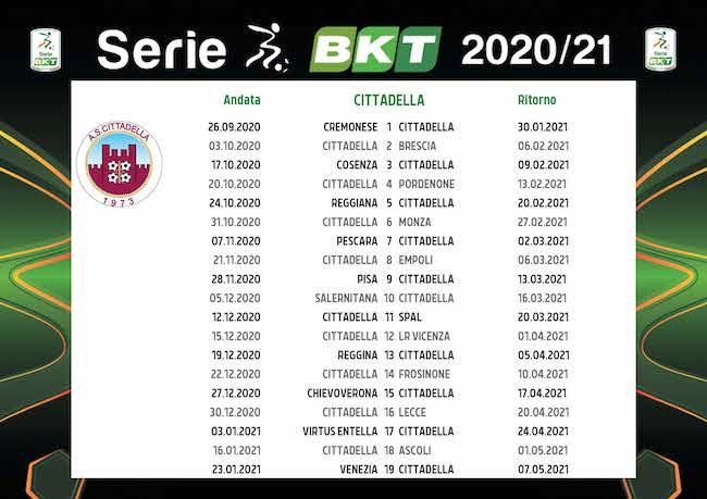 Calendario Cittadella 2020/2021: tutte le partite