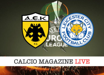 AEK Atene Leicester cronaca diretta live risultato in tempo reale