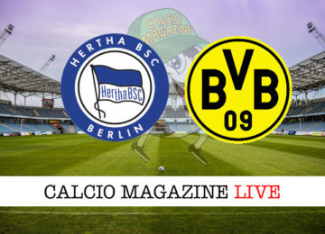 Hertha Berlino Borussia Dortmund cronaca diretta live risultato in tempo reale