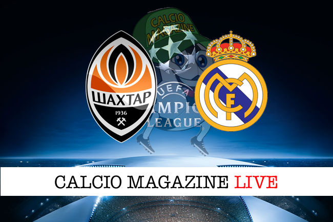 Shakhtar Donetsk Real Madrid cronaca diretta live risultato in tempo reale