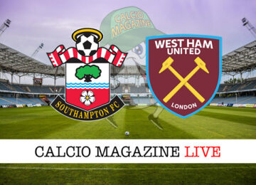 Southampton West Ham cronaca diretta live risultato in tempo reale