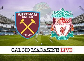 West Ham Liverpool cronaca diretta live risultato in tempo reale