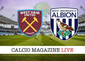 West Ham West Bromwich cronaca diretta live risultato in tempo reale