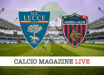 Lecce Cosenza cronaca diretta live risultato in tempo reale