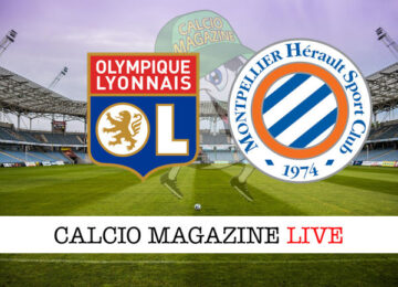 Olympique Lione Montpellier cronaca diretta live risultato in tempo reale