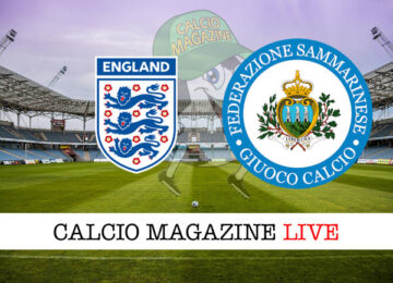 Inghilterra - San Marino cronaca diretta live risultato in tempo reale