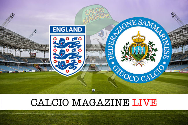 Inghilterra - San Marino cronaca diretta live risultato in tempo reale