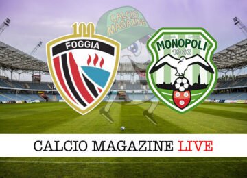 Foggia - Monopoli cronaca diretta live risultato in tempo reale