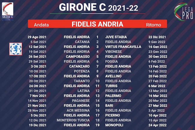 calendario andria 2021-2022