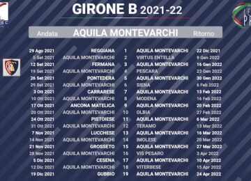 calendario aquila montevarchi 2021-2022