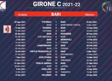 calendario bari 2021-2022