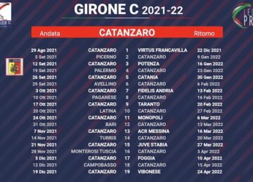 calendario catanzaro 2021-2022