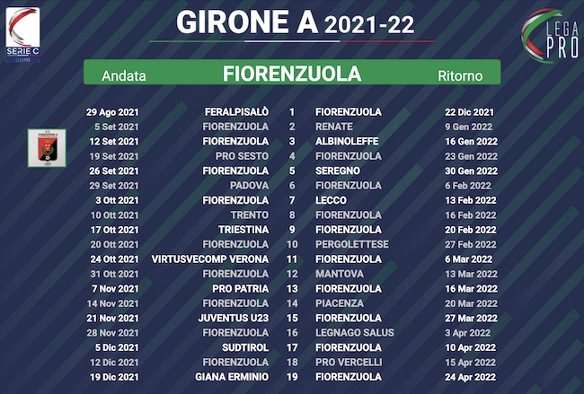 calendario fiorenzuola 2021-2022