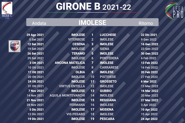 calendario imolese 2021-2022