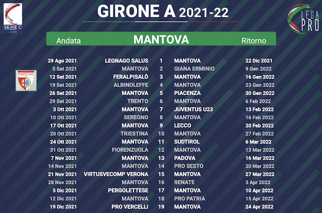 calendario mantova 2021-2022