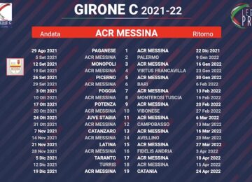 calendario messina 2021-2022