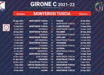 calendario monterosi tuscia 2021-2022