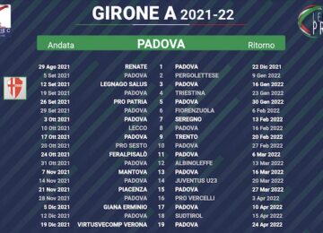 calendario padova 2021-2022