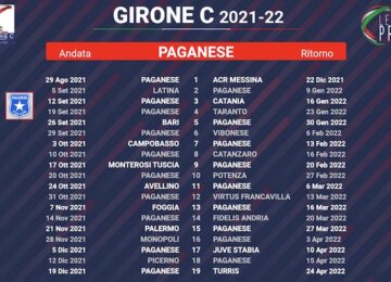 calendario paganese 2021-2022