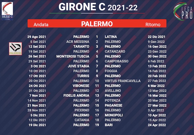 calendario palermo 2021-2022