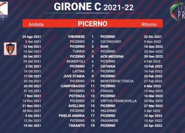 calendario picerno 2021-2022