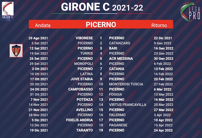 calendario picerno 2021-2022