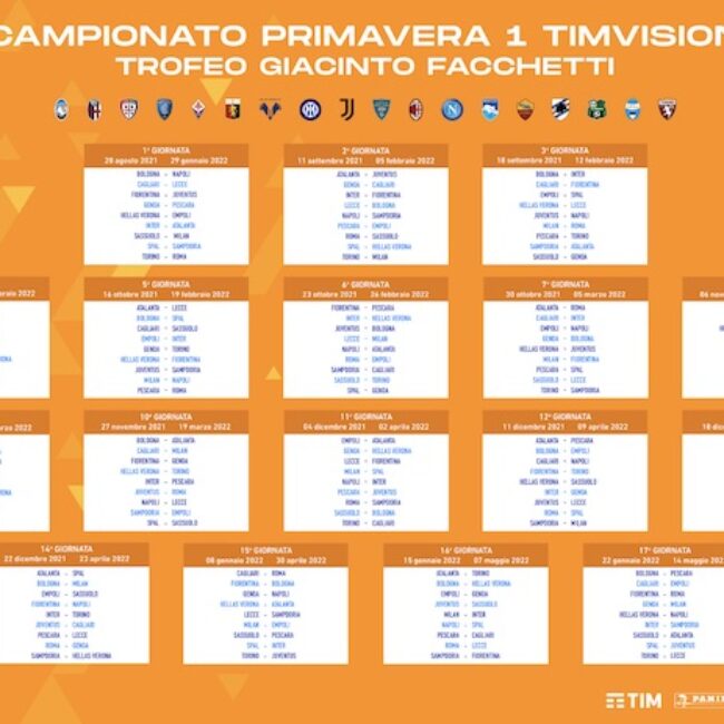 campionato calendario inter 2022 2021 Calendario Primavera stagione 2021/2022