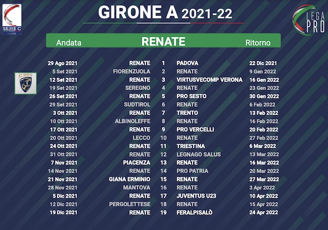 calendario renate 2021-2022