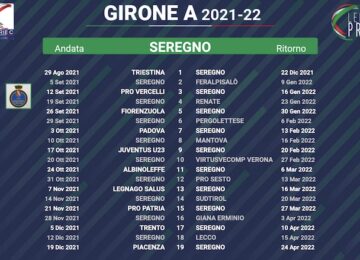 calendario seregno 2021-2022