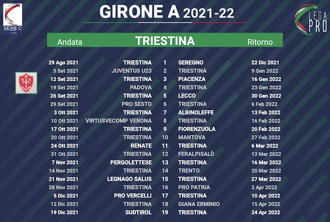 calendario triestina 2021-2022