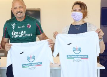 Sinisa Mihajlovic e la presidente degli infermieri Barbara Mangiacavalli