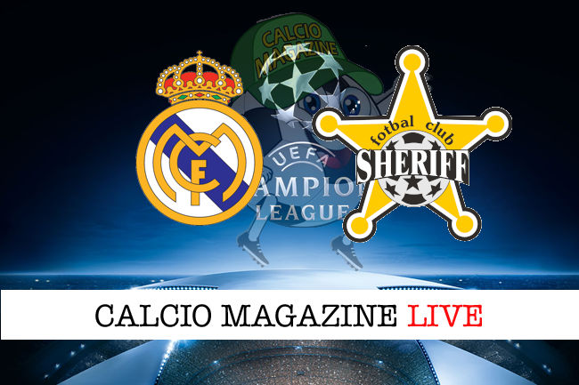 Real Madrid Sheriff Tiraspol cronaca diretta live risultato in tempo reale
