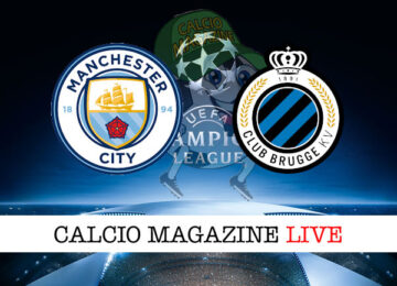 Manchester City Club Brugge cronaca diretta live risultato in tempo reale